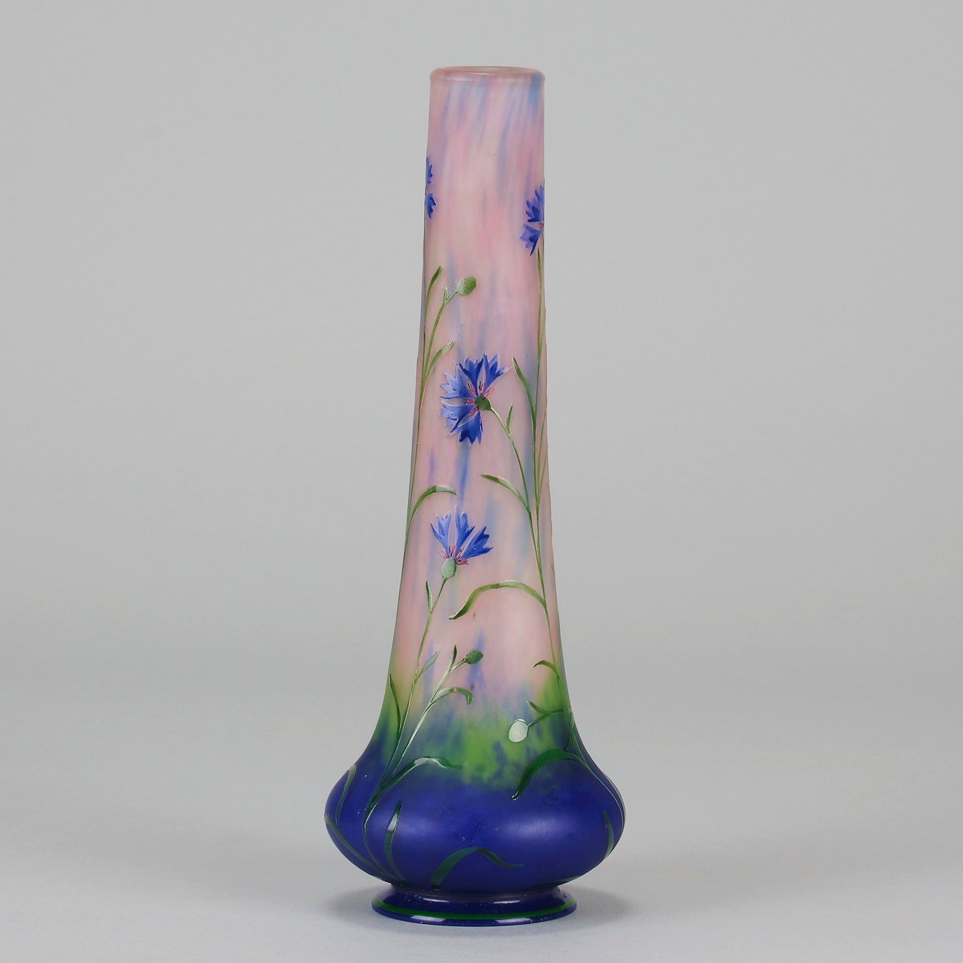Daum Cornflower Vase - Art Nouveau Glass - Hickmet Fine Arts