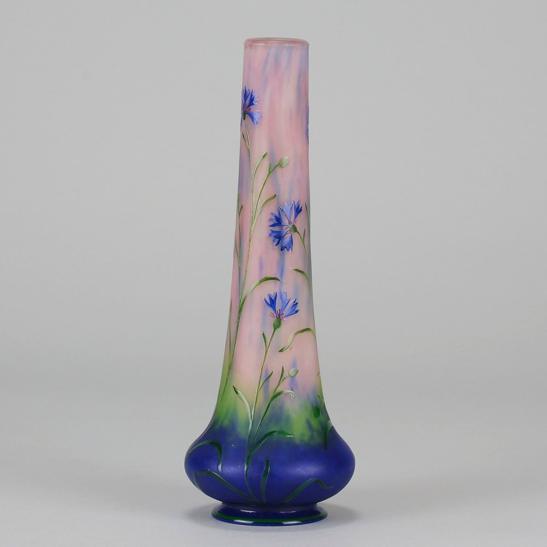 Daum Cornflower Vase - Art Nouveau Glass - Hickmet Fine Arts