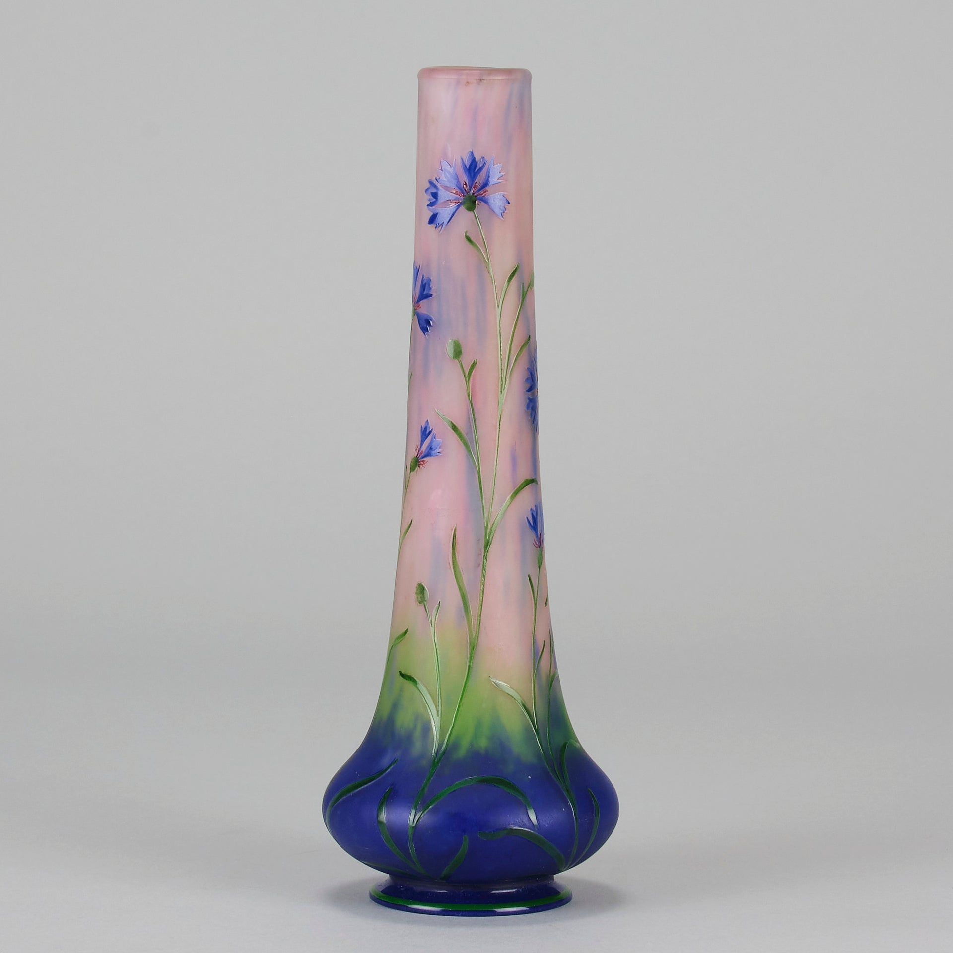 Daum Cornflower Vase - Art Nouveau Glass - Hickmet Fine Arts