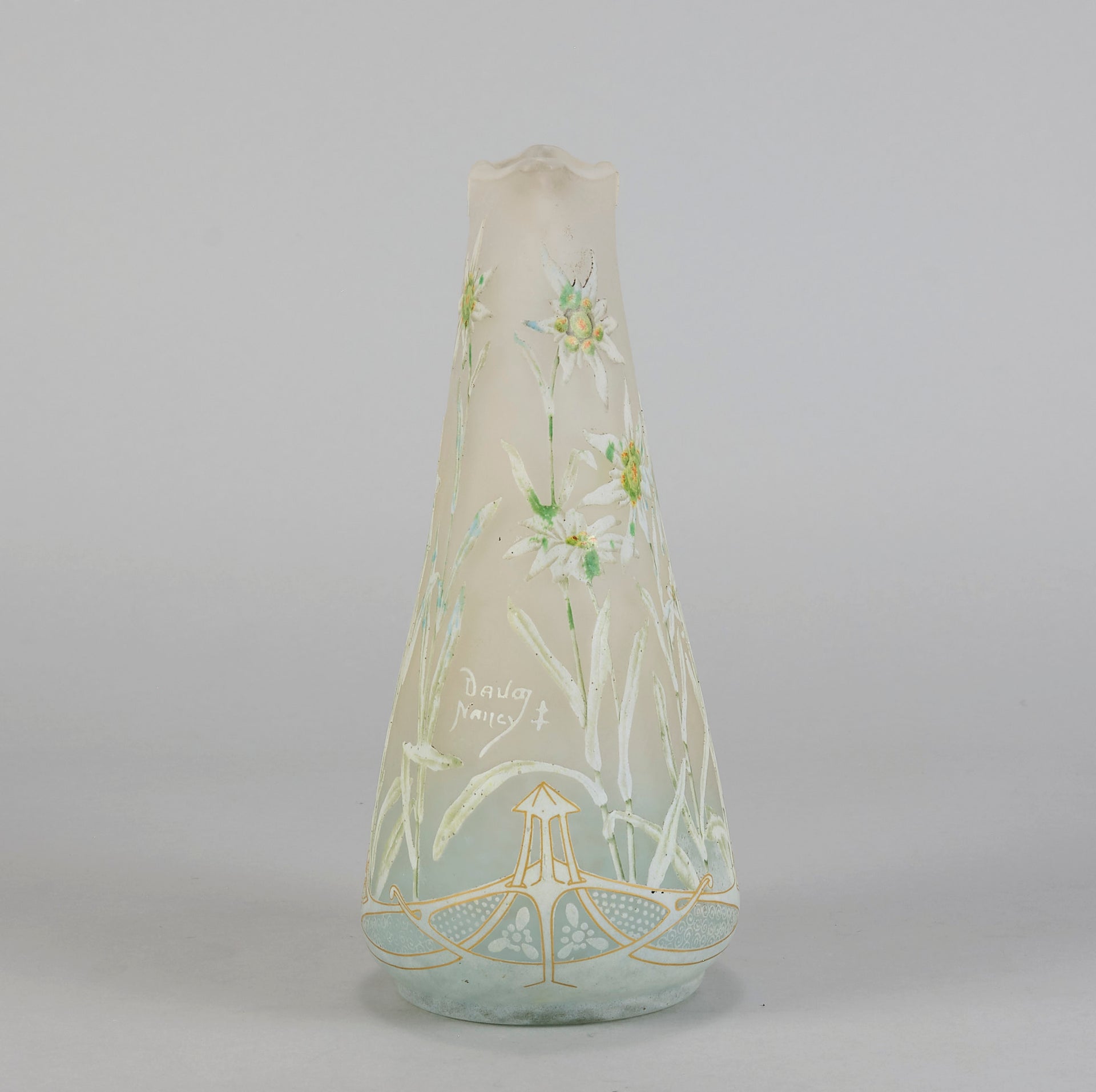 Daum Edelweiss Vase - Art Nouveau Glass - Hickmet Fine Arts