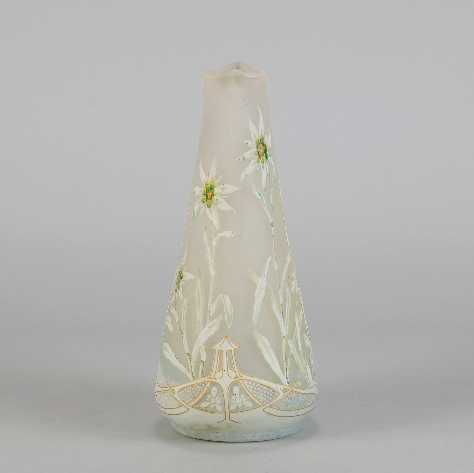Daum Edelweiss Vase - Art Nouveau Glass - Hickmet Fine Arts