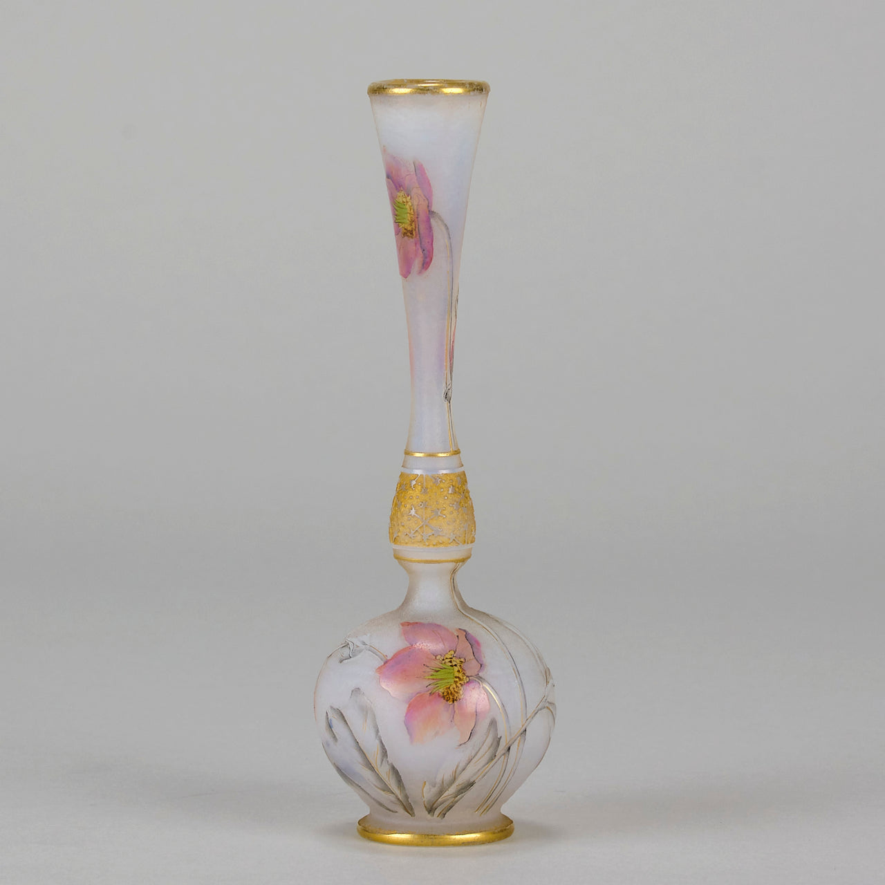 Daum Floral Vase - Art Nouveau Glass - Hickmet Fine Arts