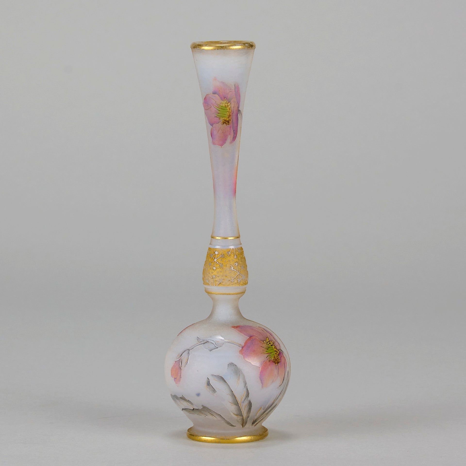Daum Floral Vase - Art Nouveau Glass - Hickmet Fine Arts