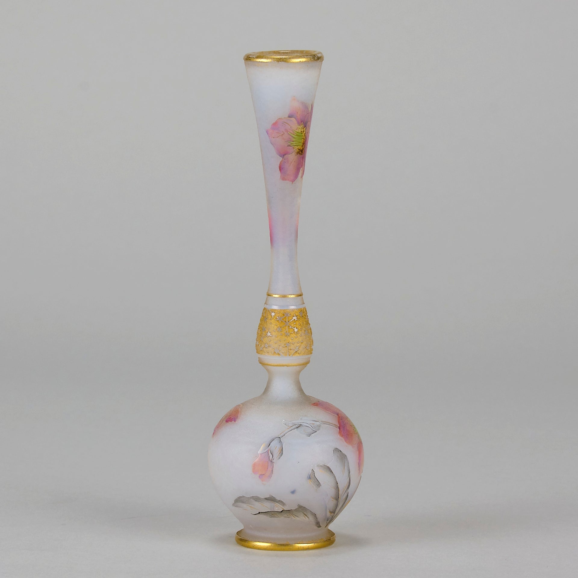 Daum Floral Vase - Art Nouveau Glass - Hickmet Fine Arts