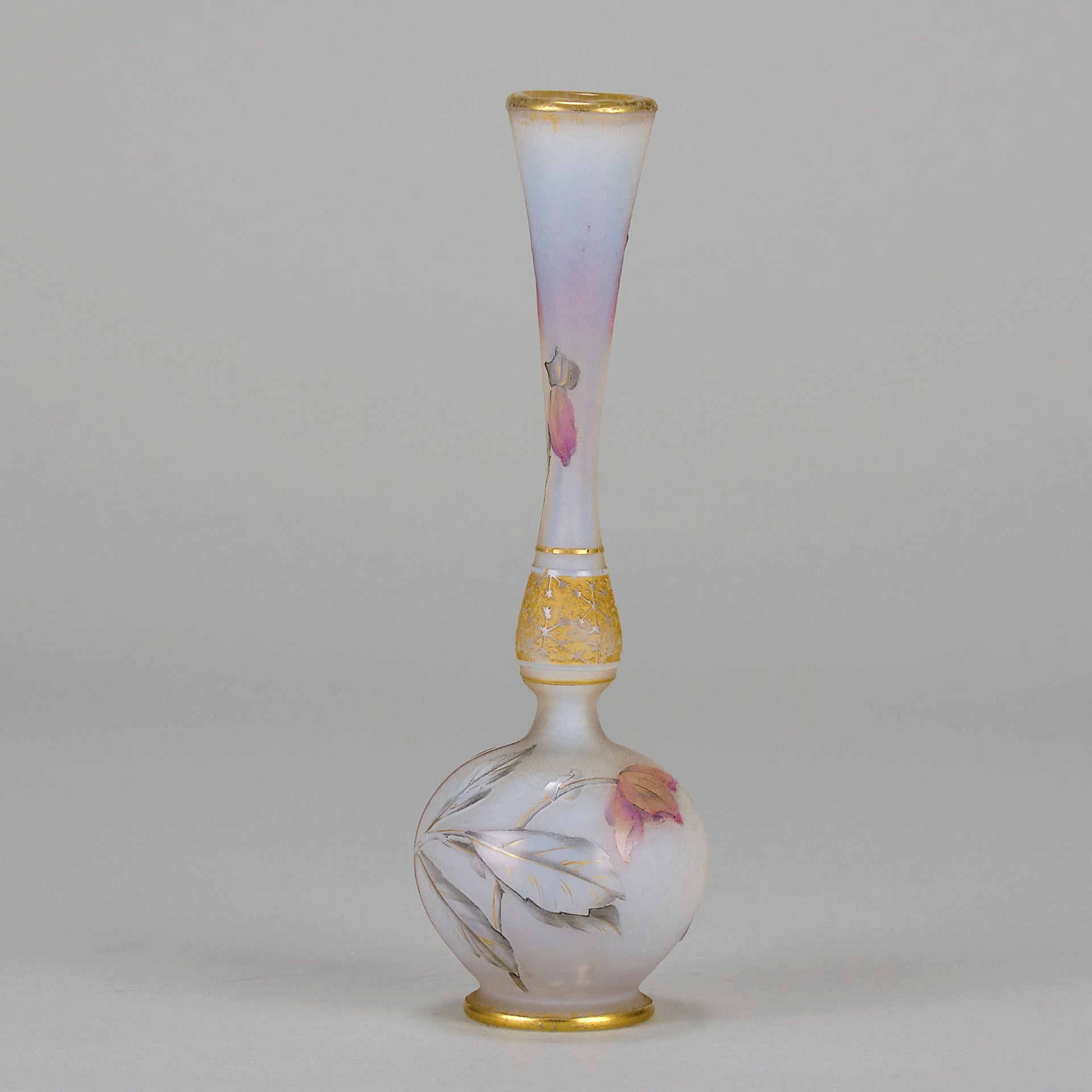 Daum Floral Vase - Art Nouveau Glass - Hickmet Fine Arts