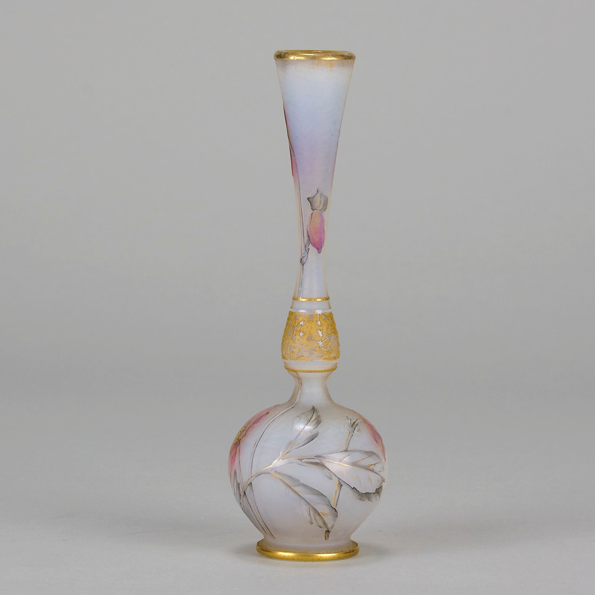 Daum Floral Vase - Art Nouveau Glass - Hickmet Fine Arts