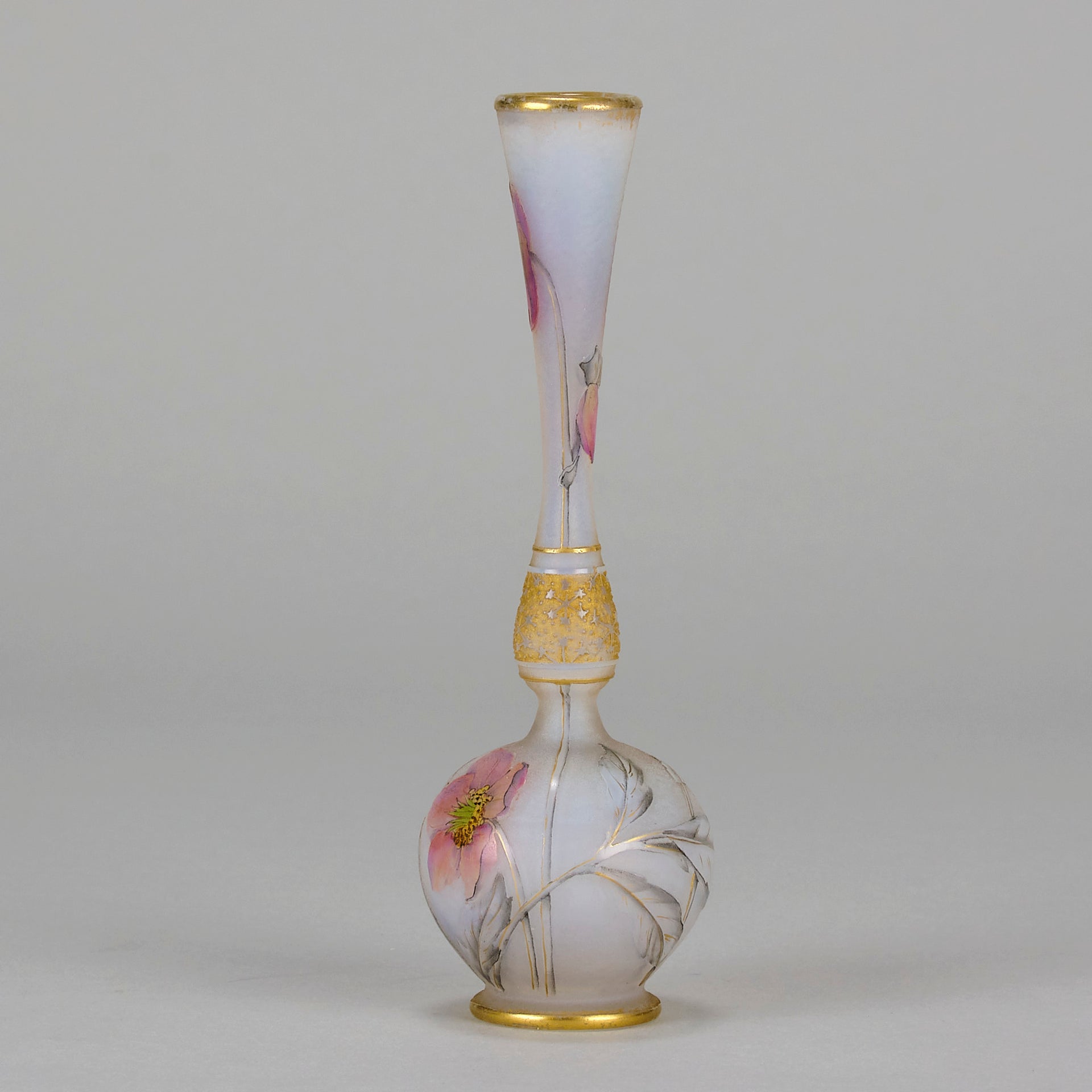Daum Floral Vase - Art Nouveau Glass - Hickmet Fine Arts