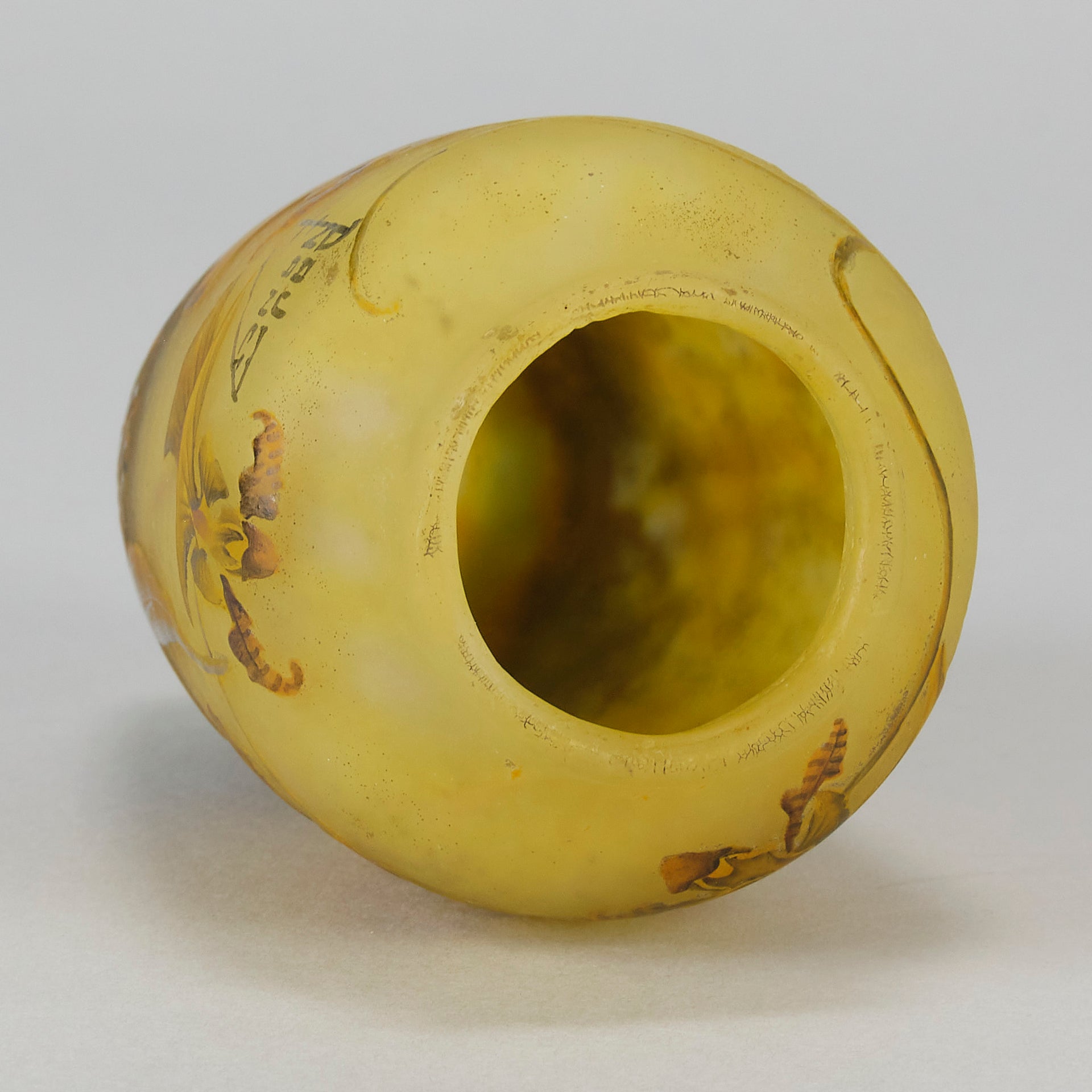 Daum Yellow Flower Vase - Art Nouveau Glass - Hickmet Fine Arts