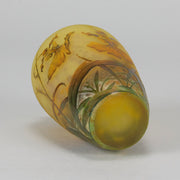 Daum Yellow Flower Vase - Art Nouveau Glass - Hickmet Fine Arts