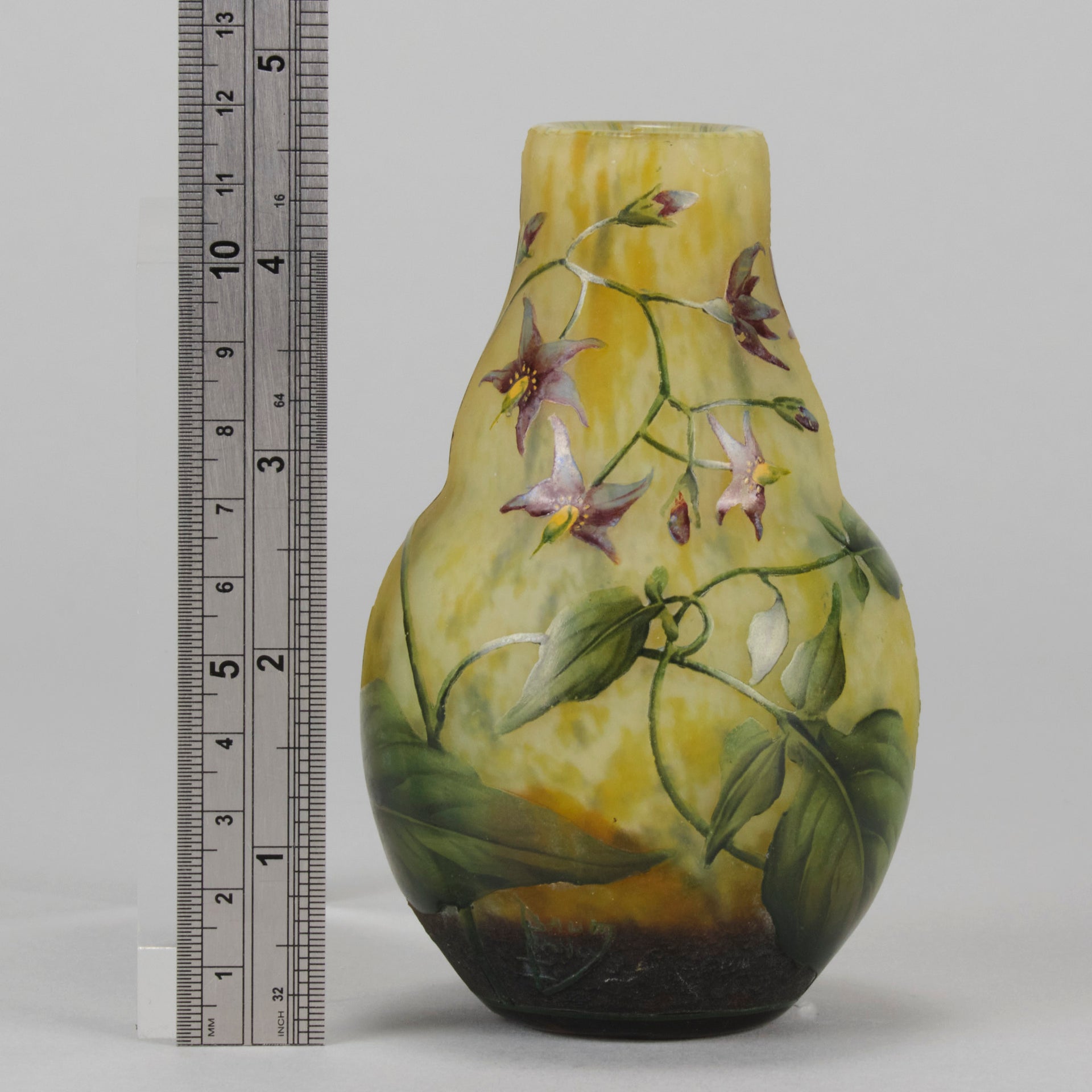 Daum Gourd Flower Vase - Art Nouveau Glass - Hickmet Fine Arts