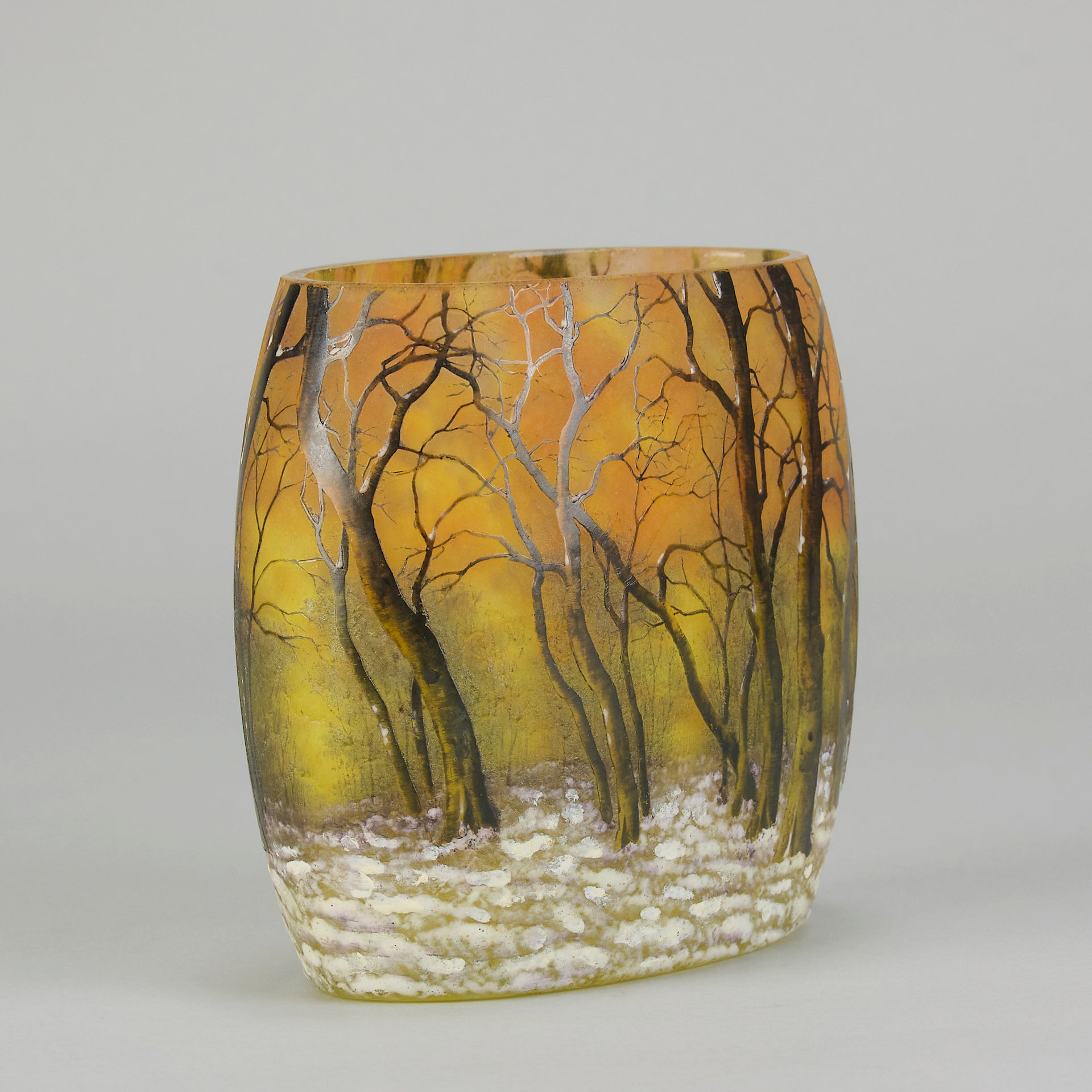 Daum Winter Vase - Art Nouveau Glass - Hickmet Fine Arts