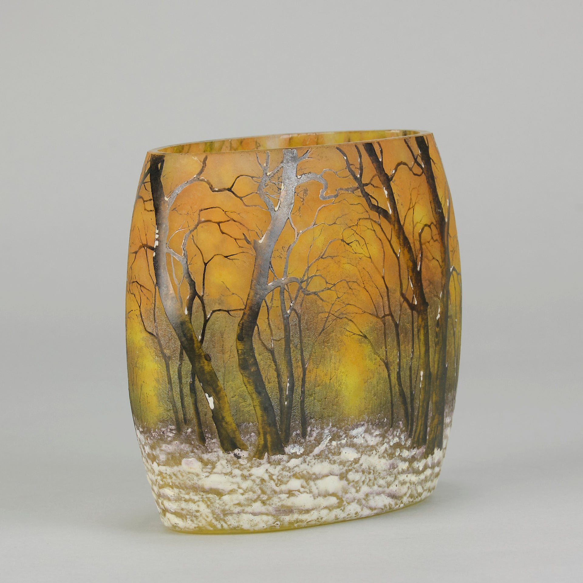 Daum Winter Vase - Art Nouveau Glass - Hickmet Fine Arts