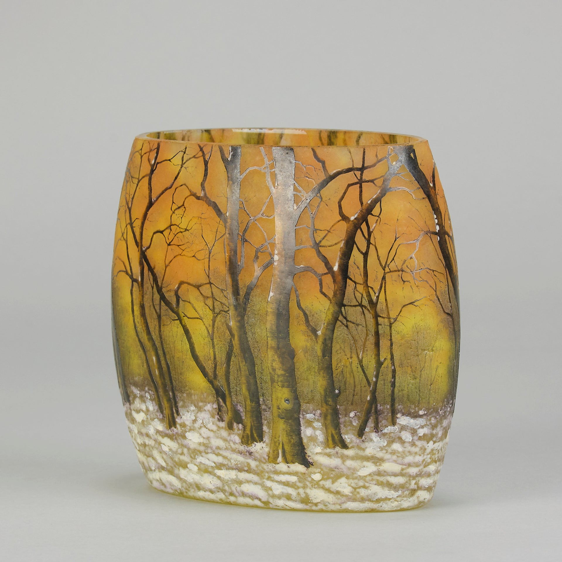 Daum Winter Vase - Art Nouveau Glass - Hickmet Fine Arts