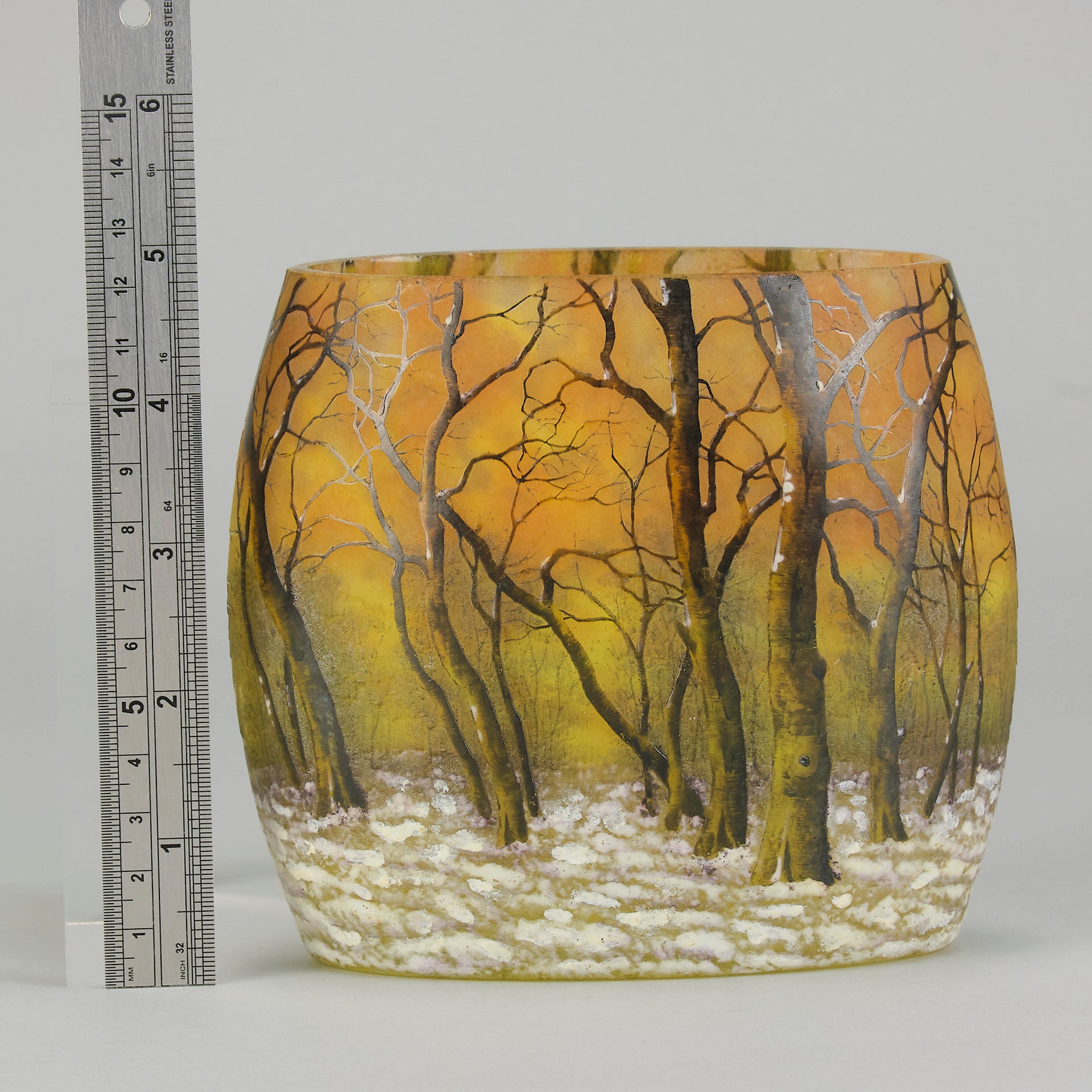 Daum Winter Vase - Art Nouveau Glass - Hickmet Fine Arts