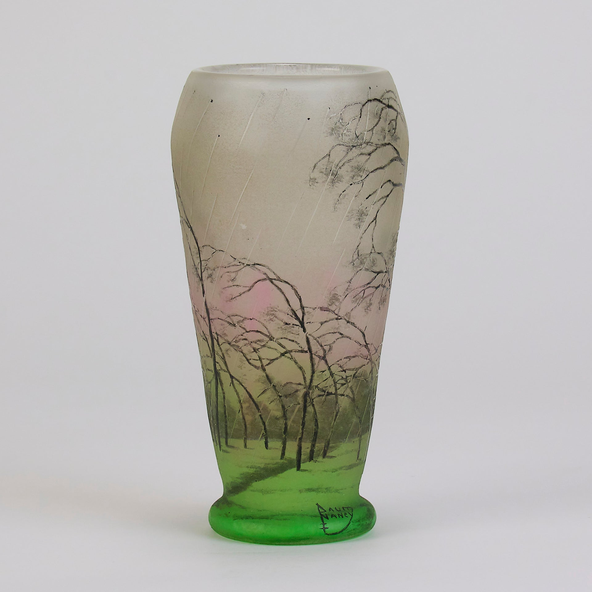 Daum Winter Vase - Art Nouveau Glass - Hickmet Fine Arts