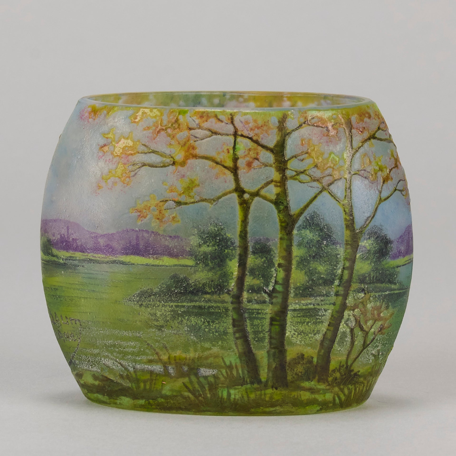 Daum Summer Landscape Vase - Art Nouveau Glass - Hickmet Fine Arts