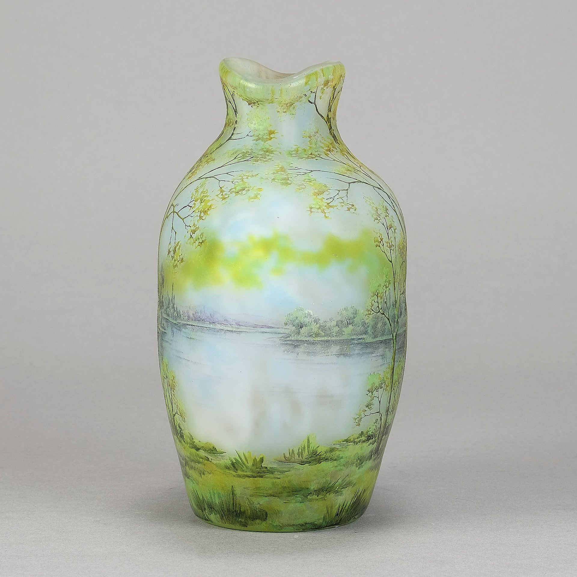 Daum Cameo Glass Summer Landscape Vase