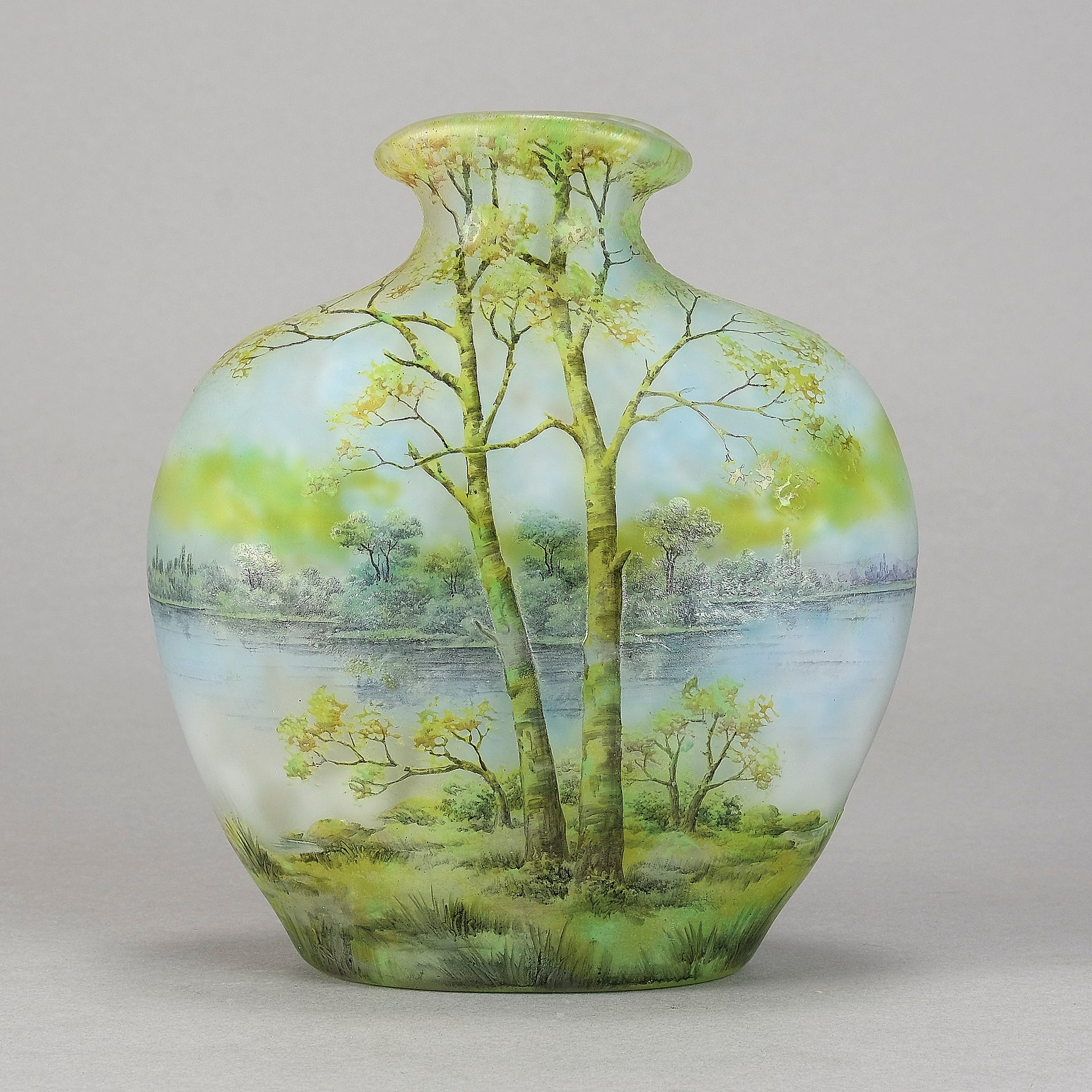 Daum Cameo Glass Summer Landscape Vase