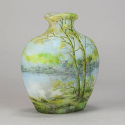 Daum Cameo Glass Summer Landscape Vase
