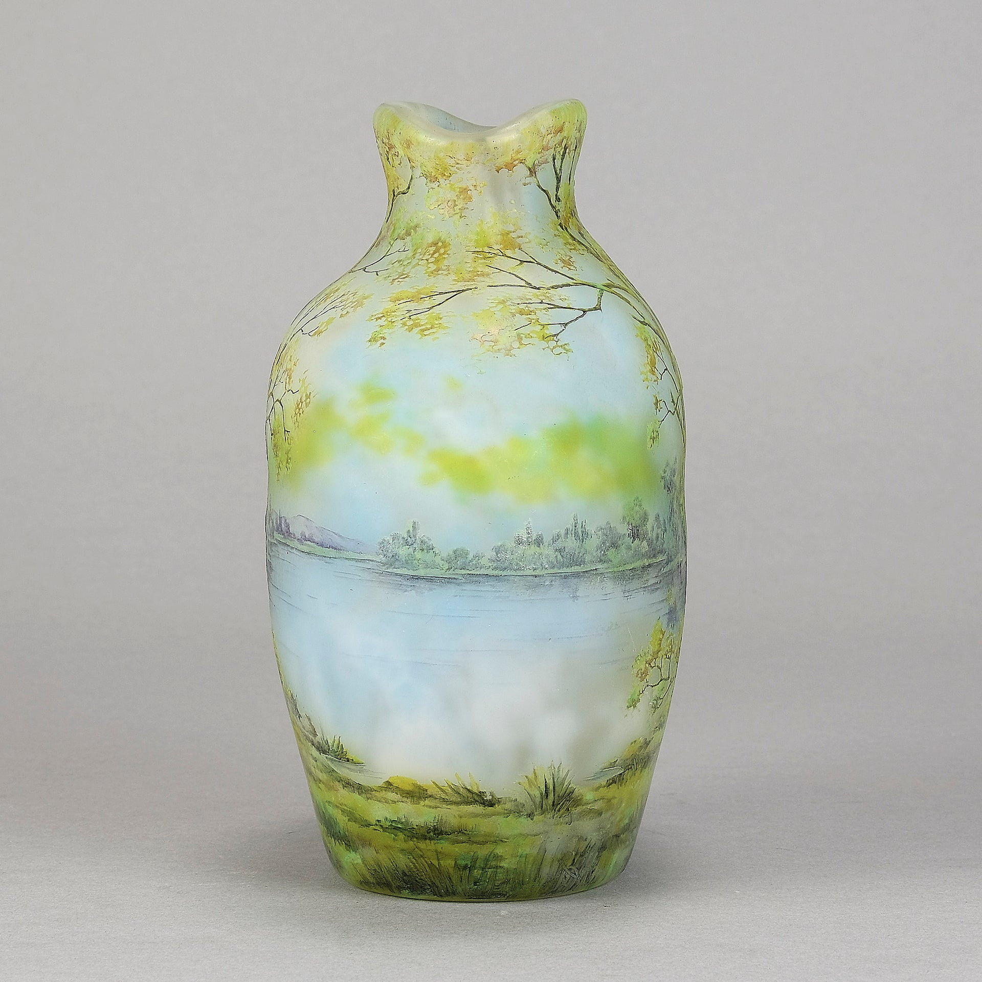 Daum Cameo Glass Summer Landscape Vase
