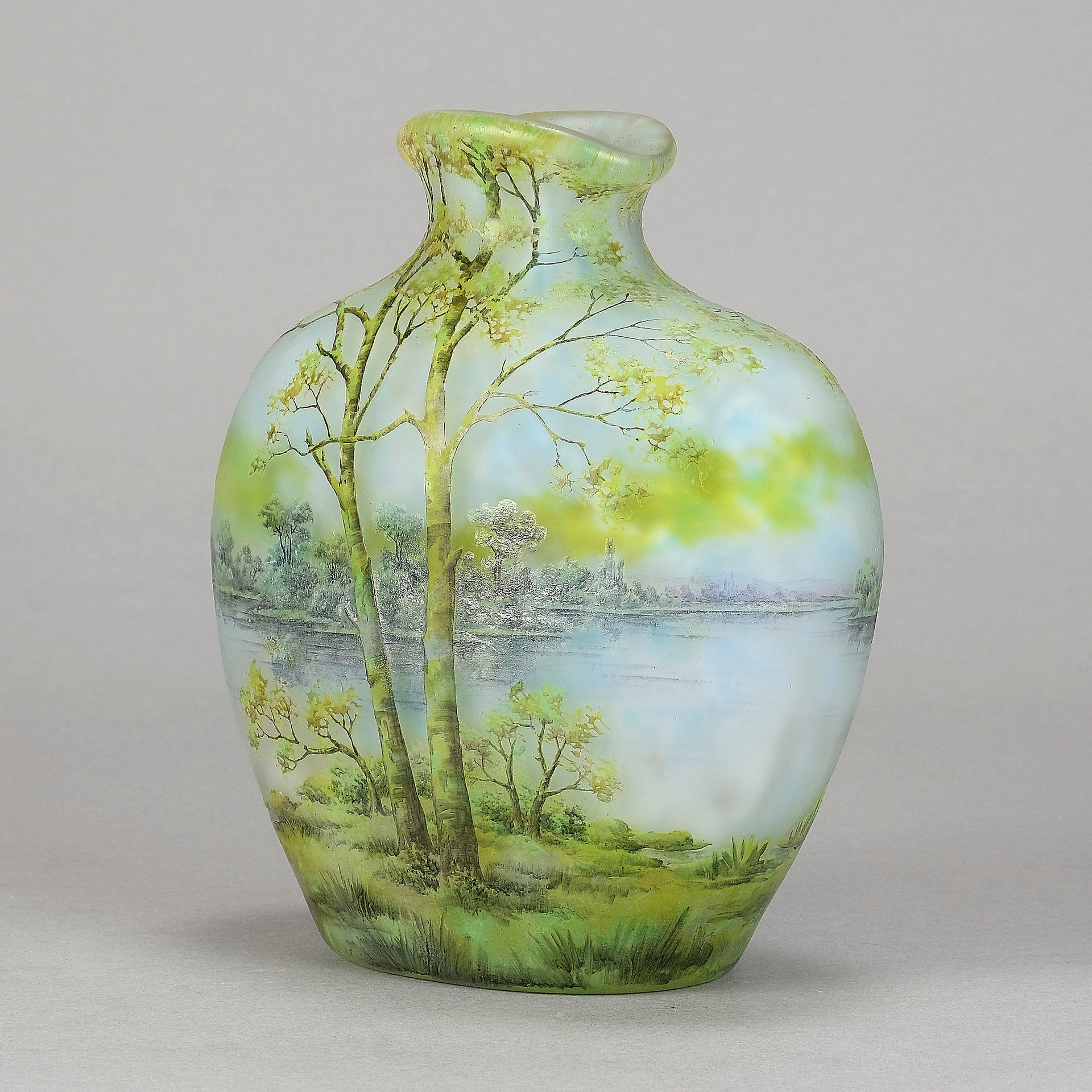 Daum Cameo Glass Summer Landscape Vase