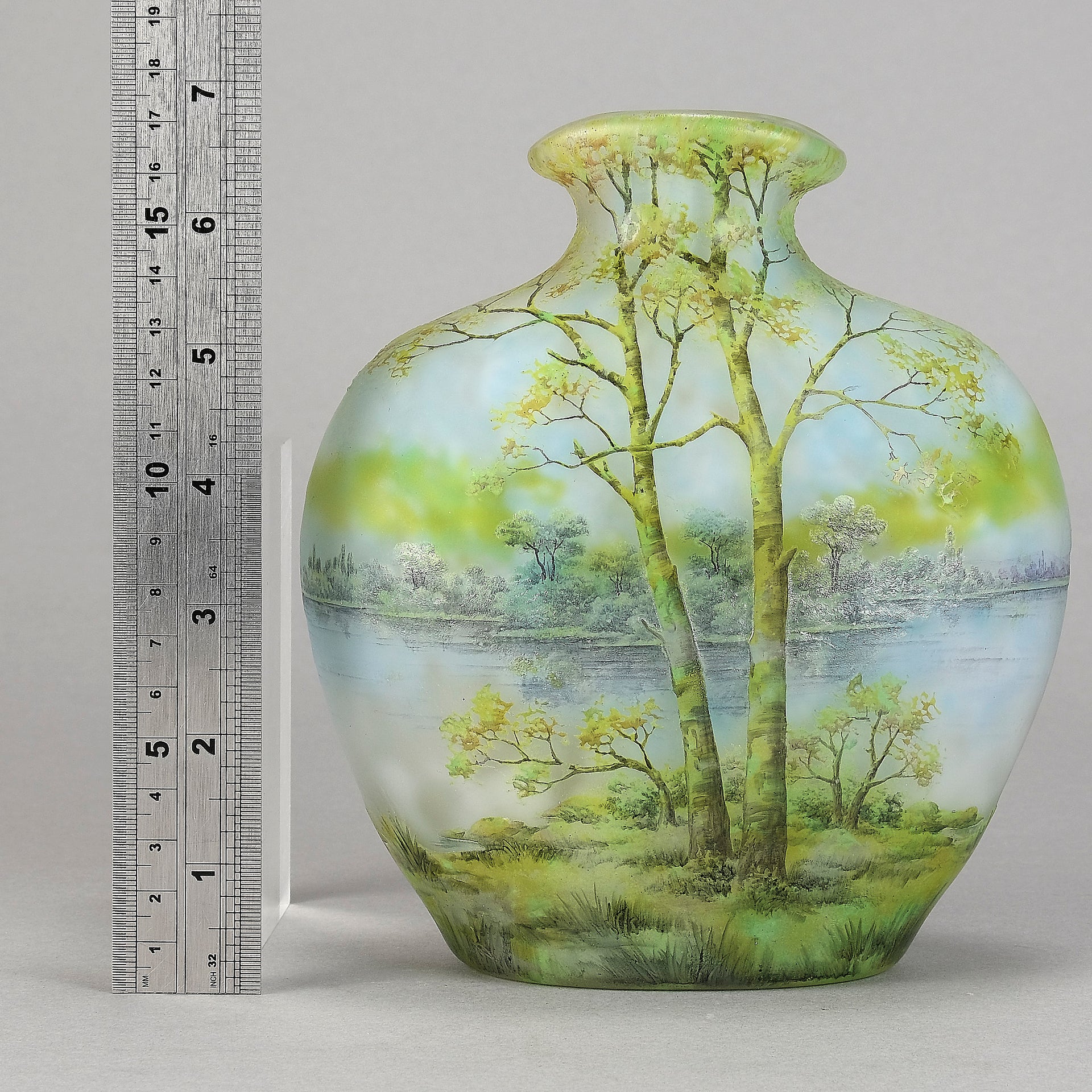 Daum Cameo Glass Summer Landscape Vase