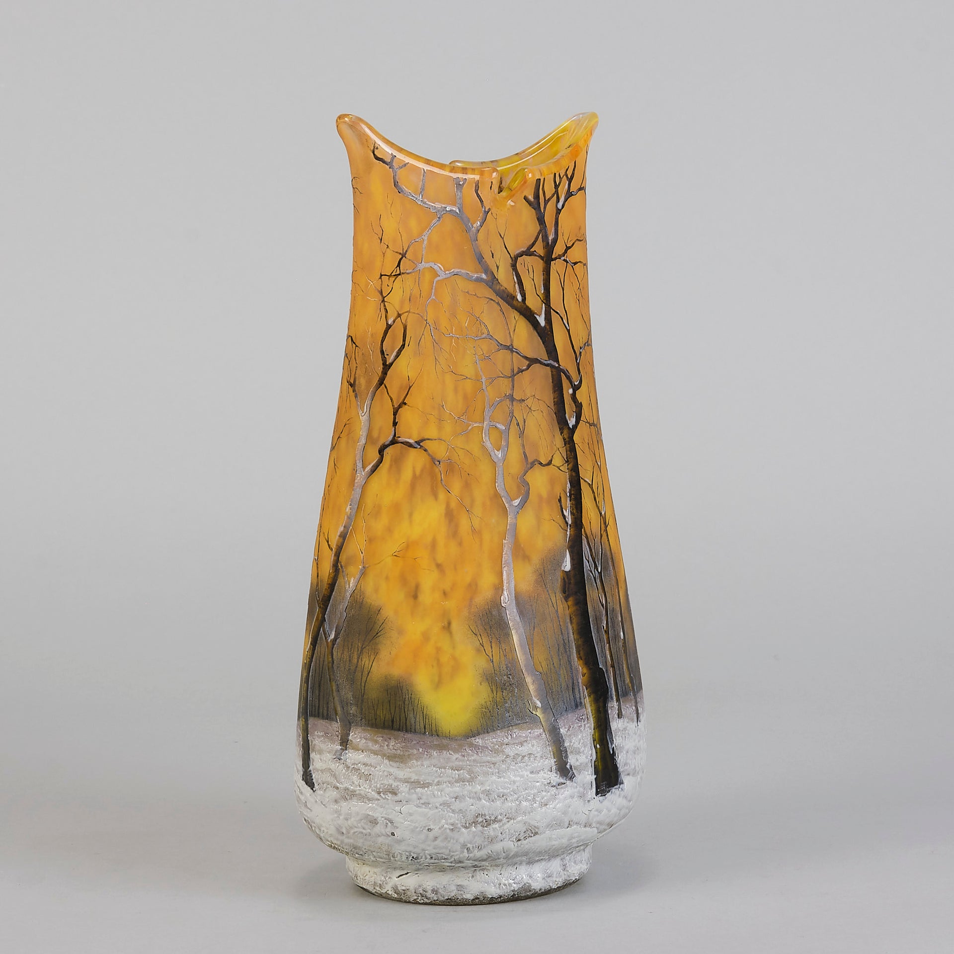 Daum Winter Vase - Art Nouveau Glass - Hickmet Fine Arts