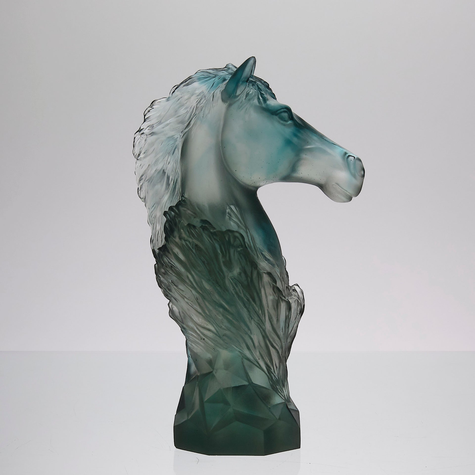 Daum Cavalcade Horse Head Chess Piece in pate de verre