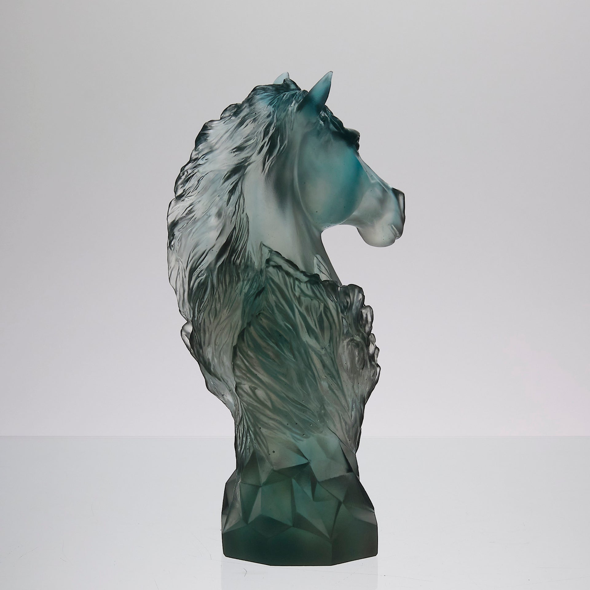 Daum Cavalcade Horse Head Chess Piece in pate de verre