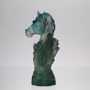 Daum Cavalcade Horse Head Chess Piece in pate de verre