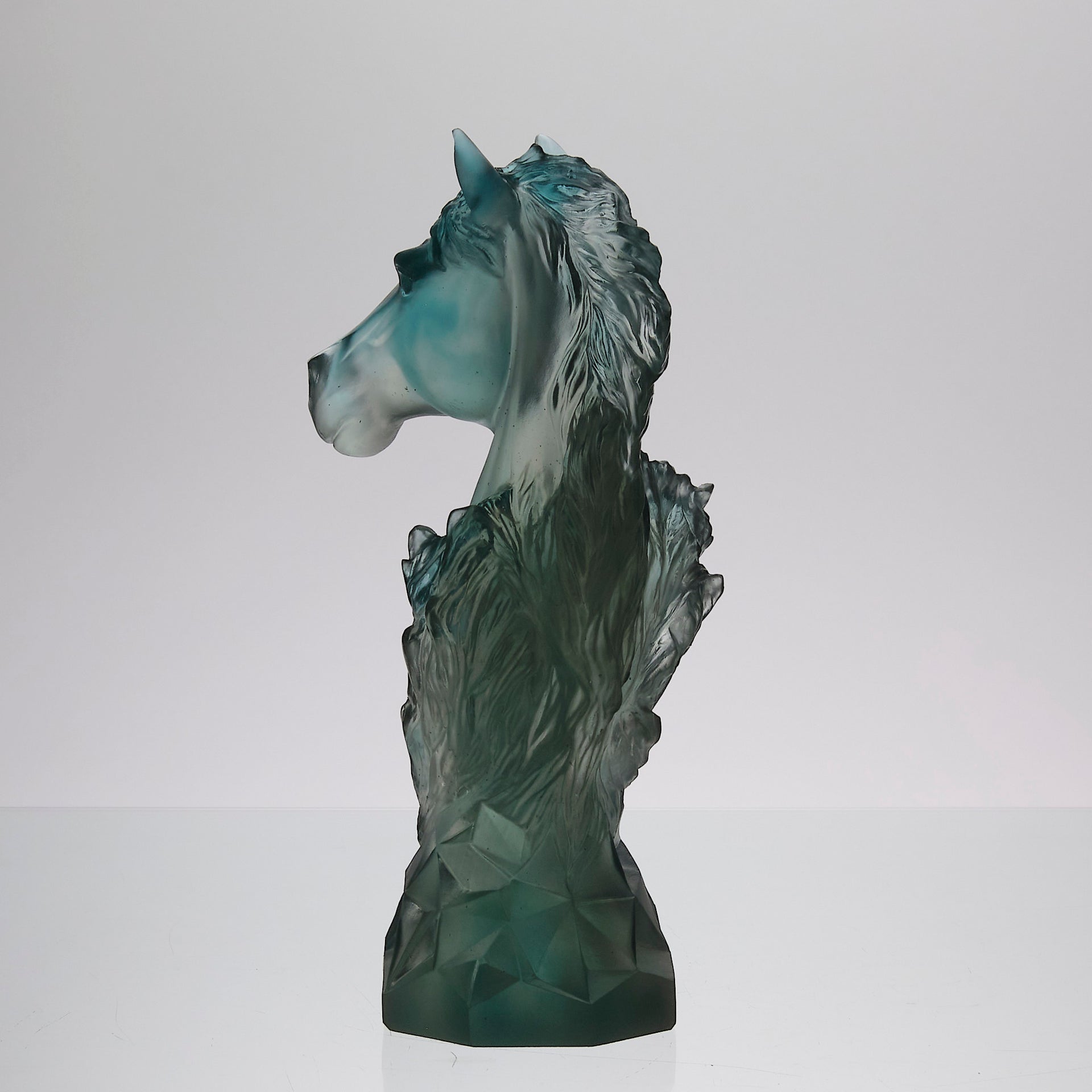Daum Cavalcade Horse Head Chess Piece in pate de verre