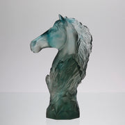 Daum Cavalcade Horse Head Chess Piece in pate de verre