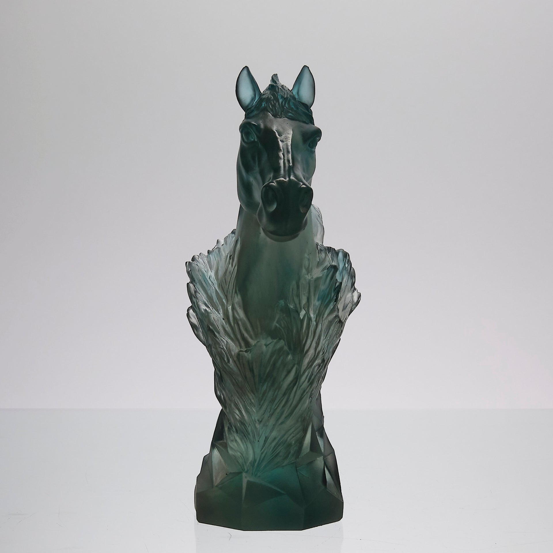 Daum Cavalcade Horse Head Chess Piece in pate de verre