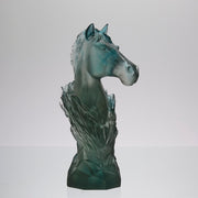 Daum Cavalcade Horse Head Chess Piece in pate de verre