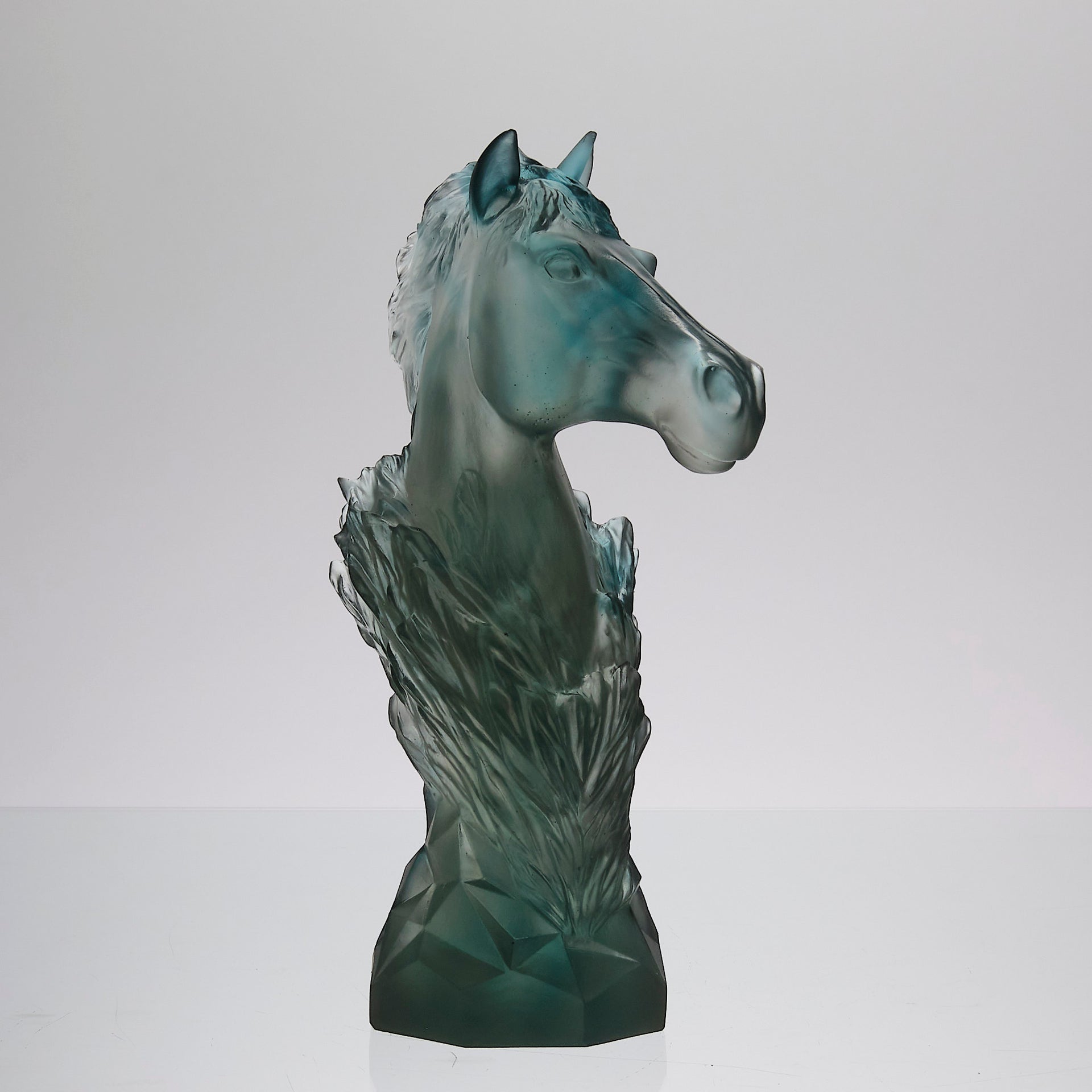 Daum Cavalcade Horse Head Chess Piece in pate de verre