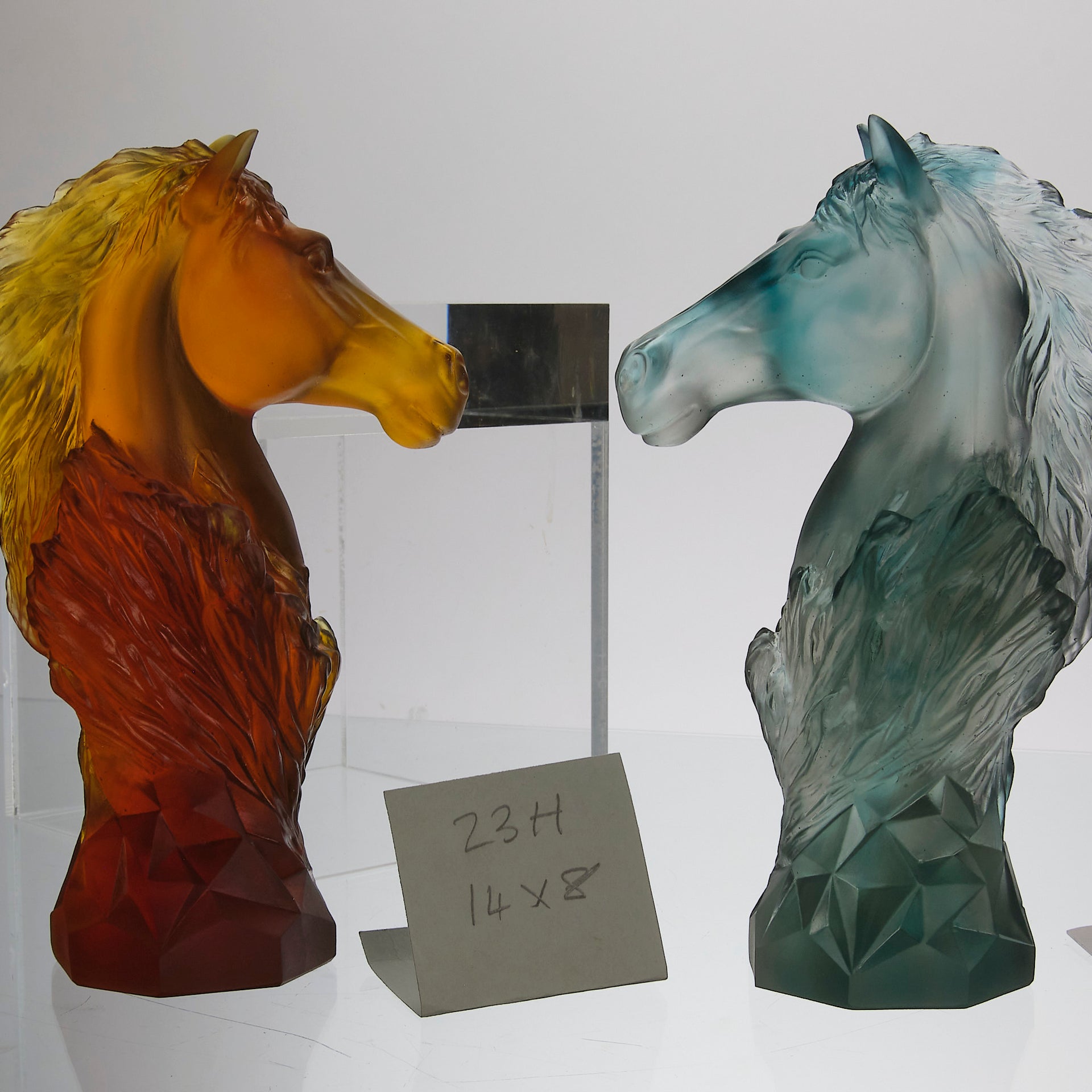 Daum Cavalcade Horse Head Chess Piece in pate de verre