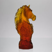Amber pate de verre Daum Horse Chess piece