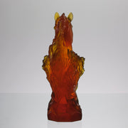 Amber pate de verre Daum Horse Chess piece