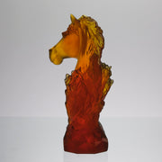 Amber pate de verre Daum Horse Chess piece