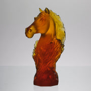 Amber pate de verre Daum Horse Chess piece