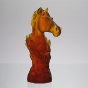 Amber pate de verre Daum Horse Chess piece