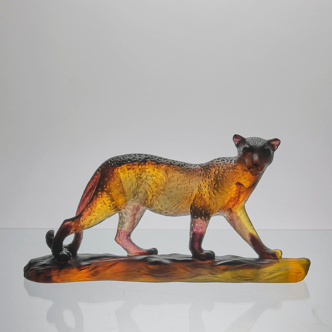 Daum pate de verre leopard