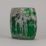 Daum Green Landscape Vase - Art Nouveau Glass - Hickmet Fine Arts