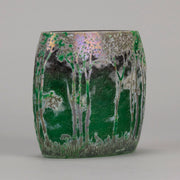 Daum Green Landscape Vase - Art Nouveau Glass - Hickmet Fine Arts