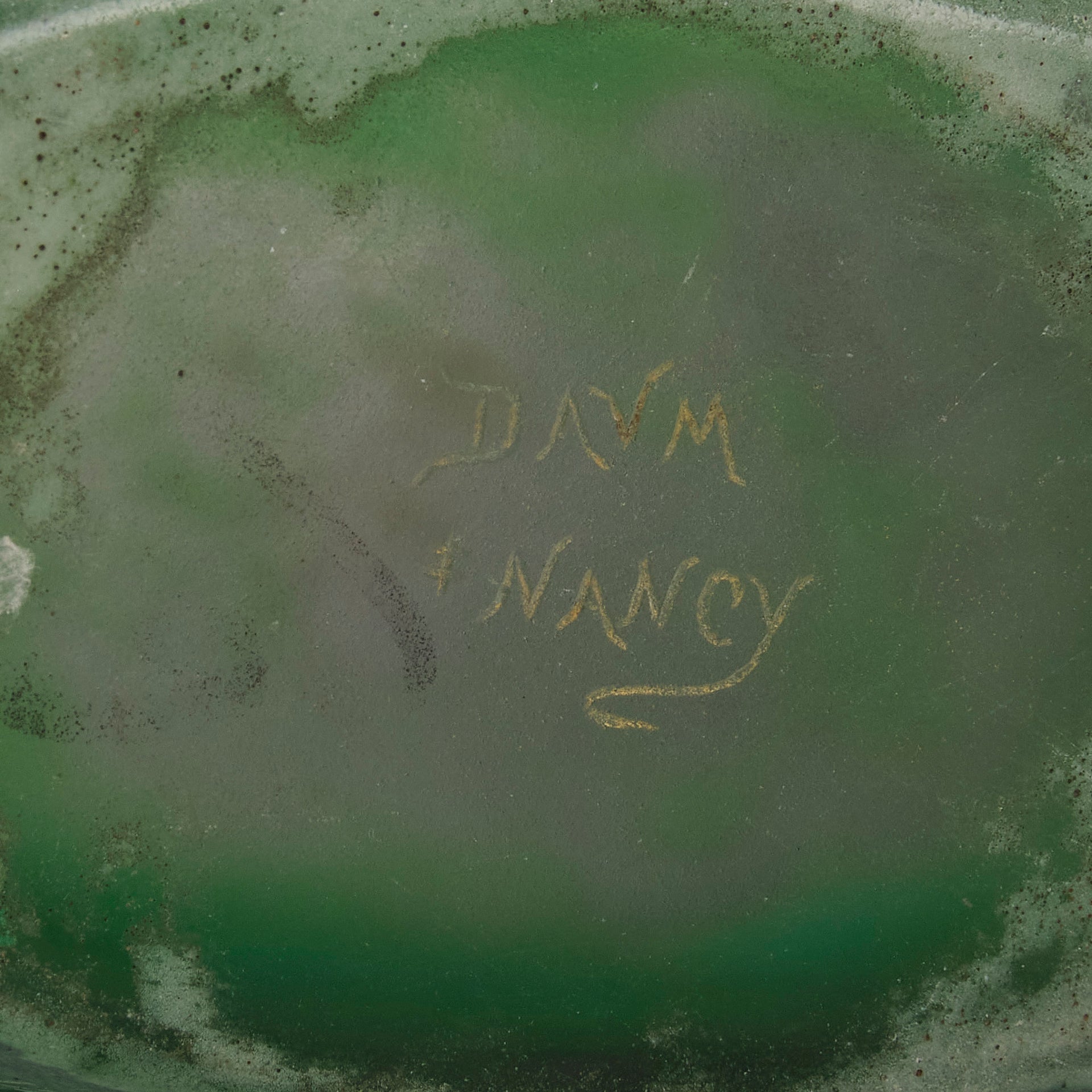 Daum Green Landscape Vase - Art Nouveau Glass - Hickmet Fine Arts