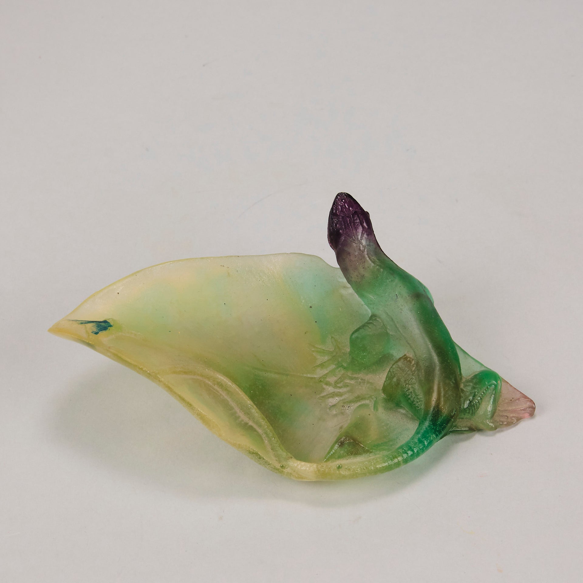 Daum pate de verre Lizard Tray