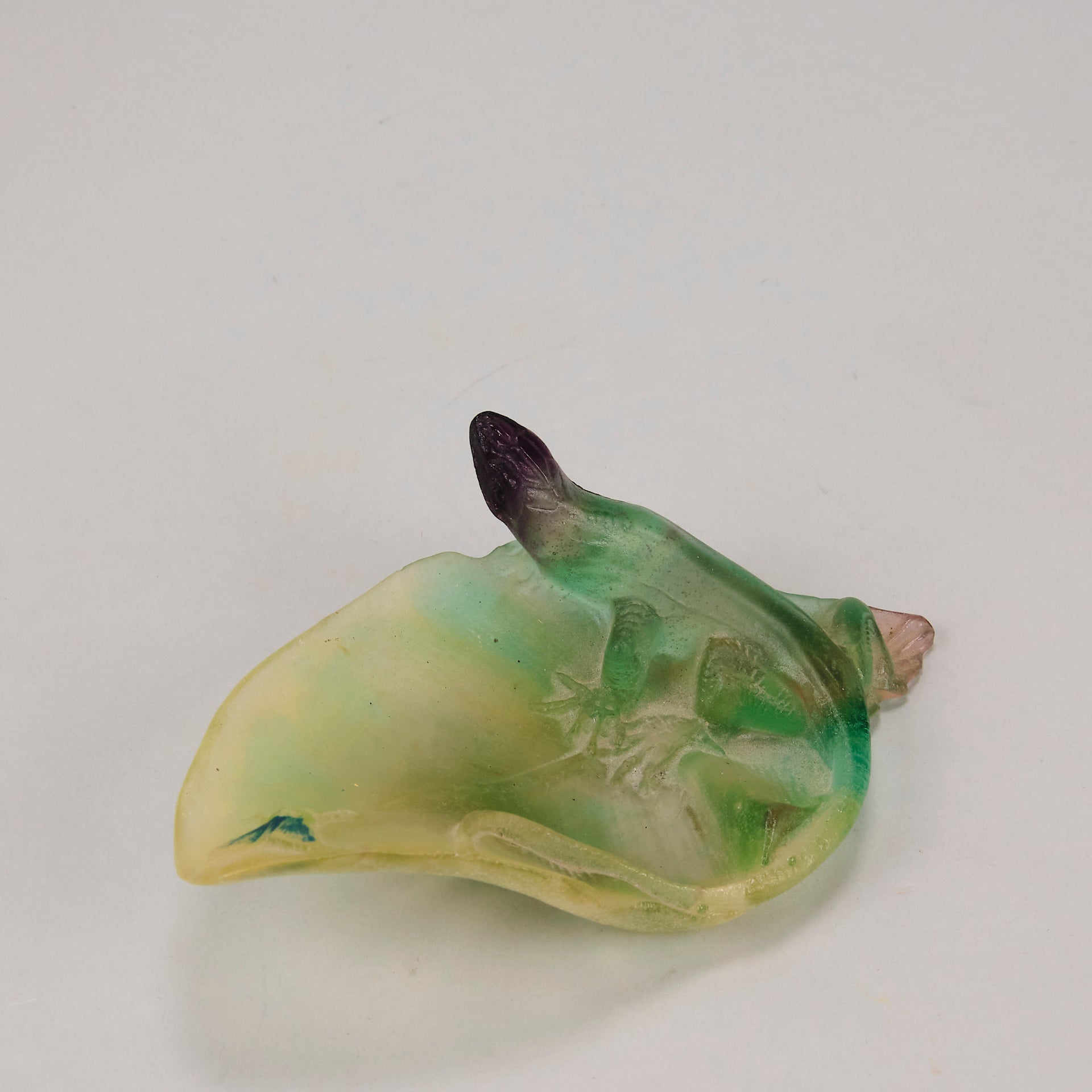 Daum pate de verre Lizard Tray