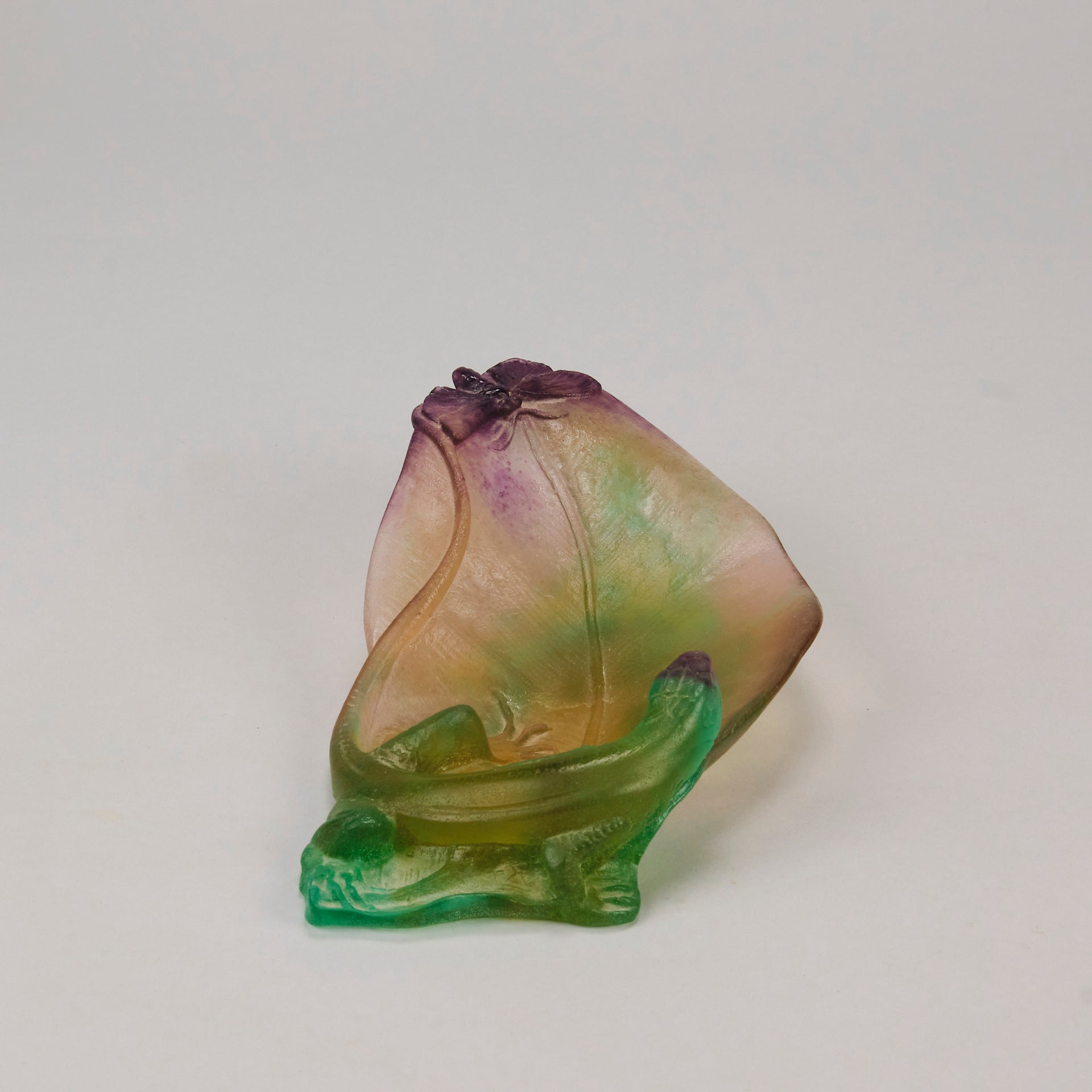 Daum Pate de verre Lizard and Butterfly Vide Poche