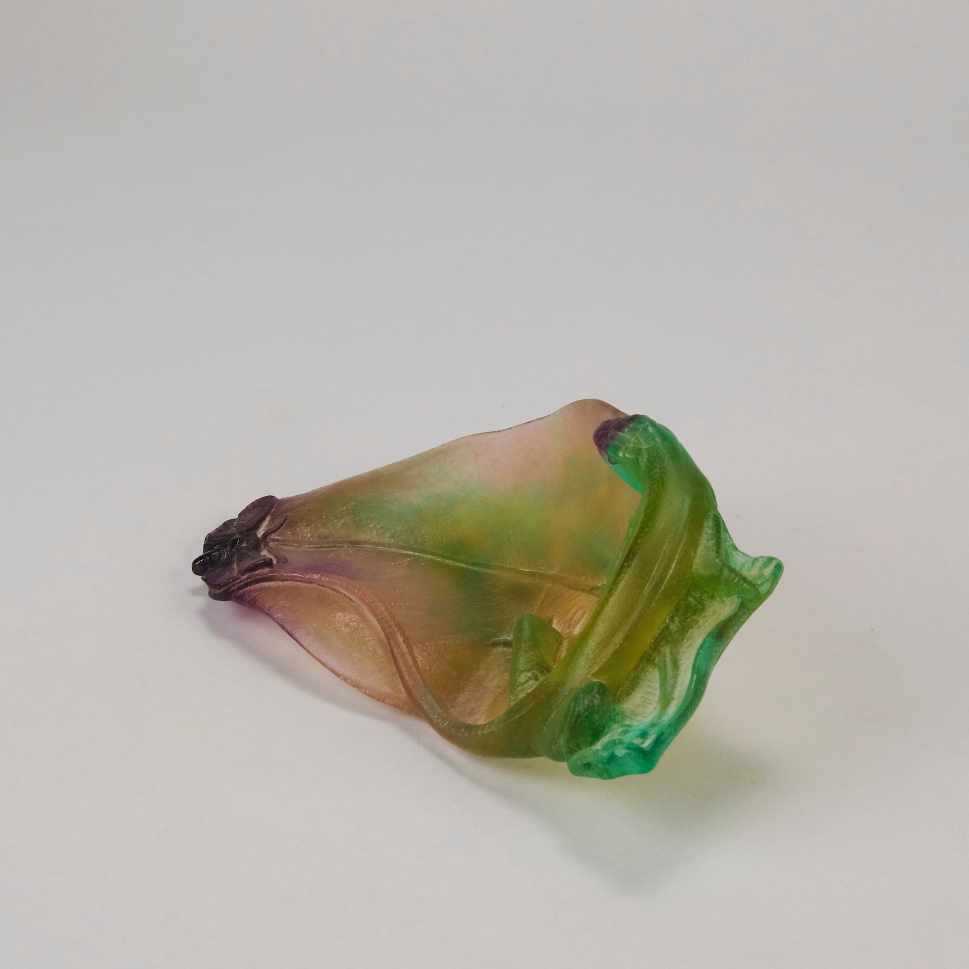 Daum Pate de verre Lizard and Butterfly Vide Poche