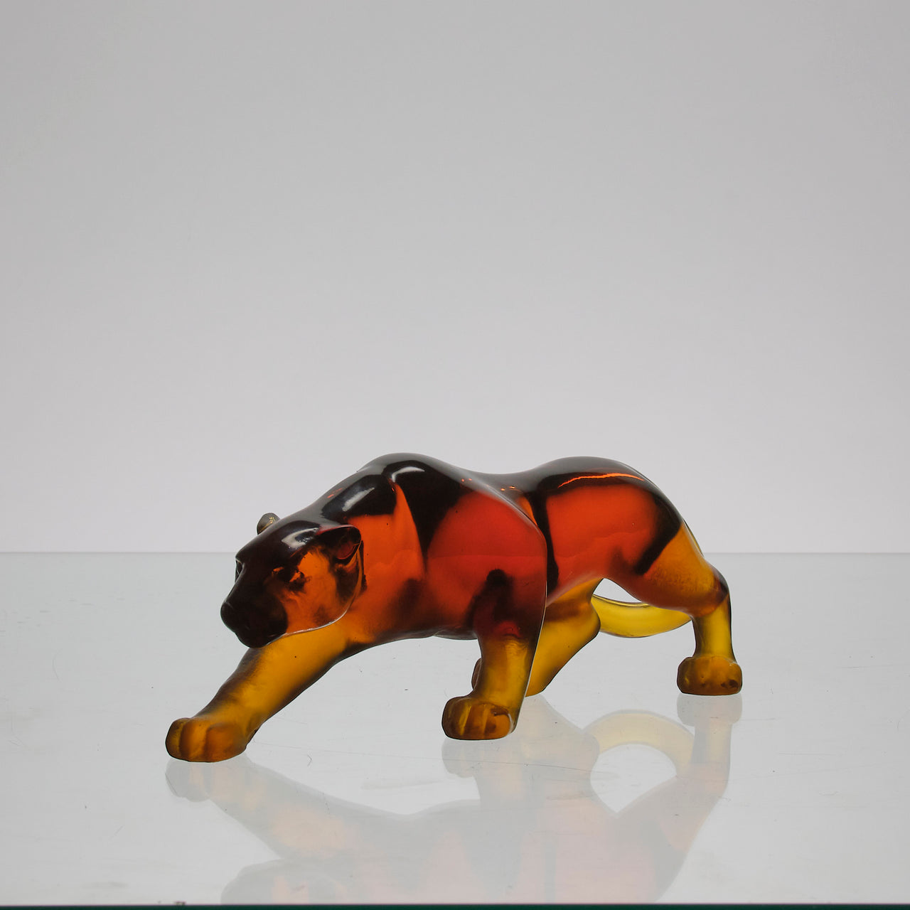 Small pate de verre panther by Daum